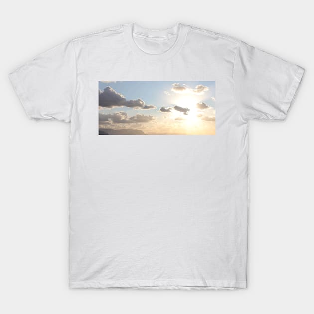 Cloudy sky scenic mountain view scene ocean T-Shirt by kamdesigns